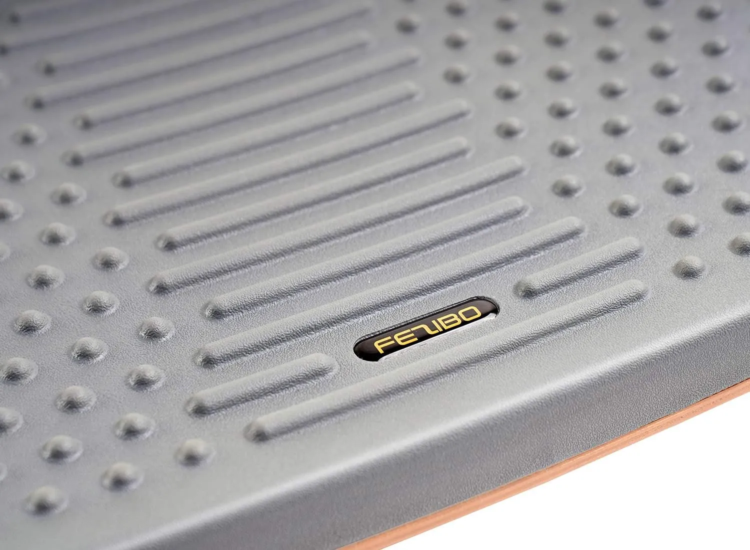 FEZIBO Standing Desk Mat with Anti Fatigue Bar, Wooden Wobble Balance Board with Ergonomic Design Comfort Floor Mat