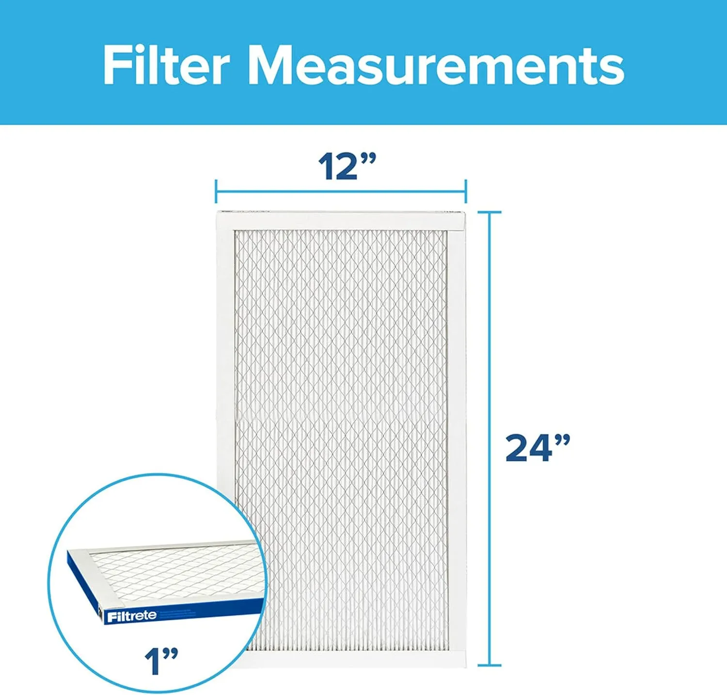 Filtrete 12x24x1 AC Furnace Air Filter, MERV 13, MPR 2200, Elite Allergen, Bacteria & Virus Filter, 3-Month Pleated 1-Inch Electrostatic Air Cleaning Filter, 2-Pack (Actual Size 11.69x23.69x0.78 in)