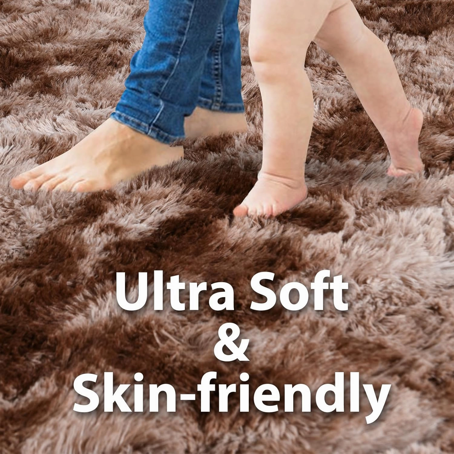 FinRèc Brown Rugs for Bedroom Living Room, 3x5 Feet Plush Fluffy Shag Area Rug, Non-Slip Fuzzy Furry Shaggy Rug for Kids Room Dorm Room Home Decor, High Pile Soft Floor Carpet