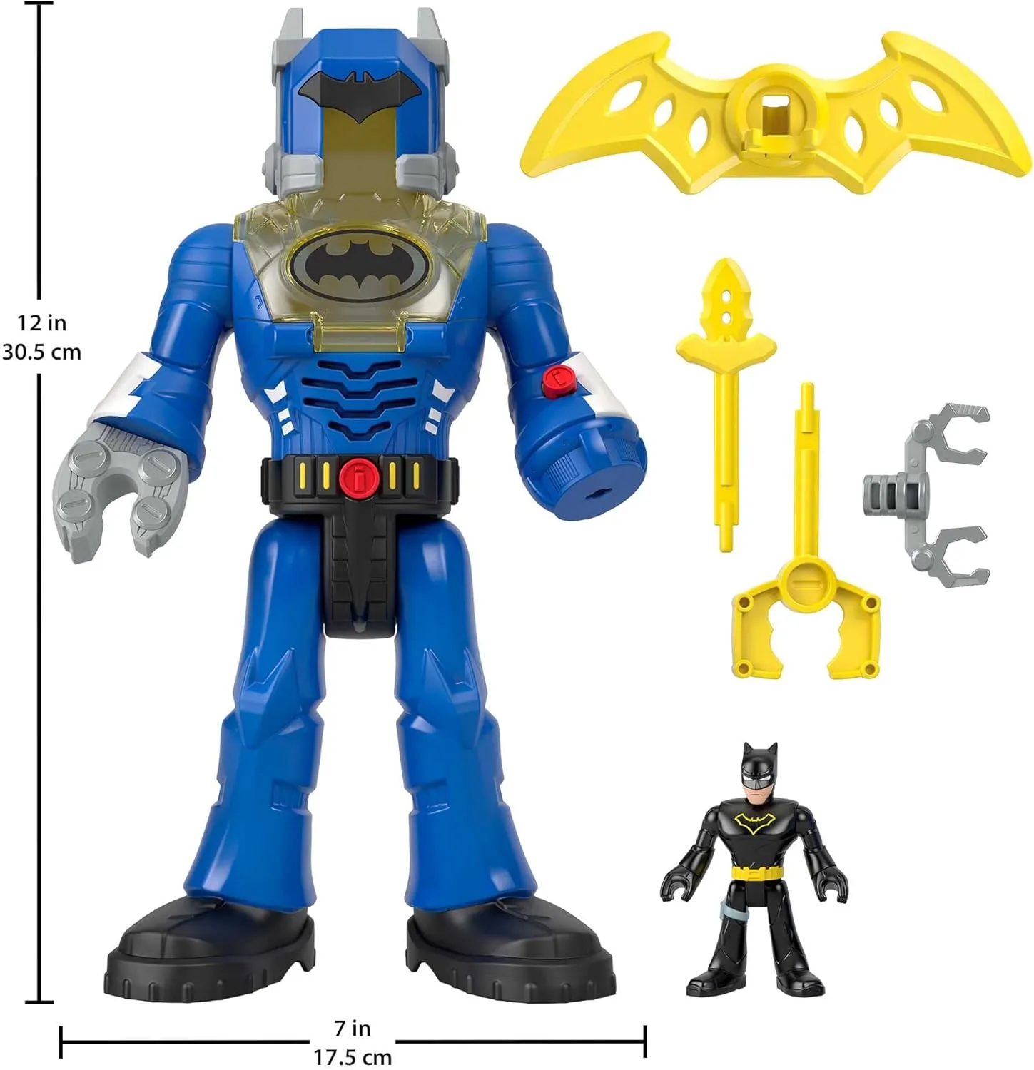 Fisher-Price Imaginext DC Super Friends Batman Toys Insider & Exo Suit 12-Inch Robot with Lights Sounds & Figure for Kids Ages 3  Years