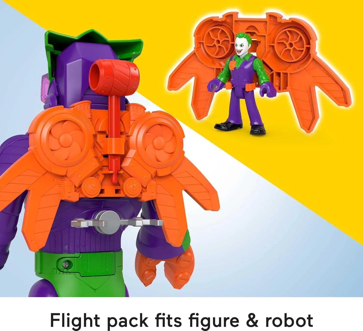 Fisher-Price Imaginext DC Super Friends Robot Toy, The Joker Insider & LaffBot 12-Inch with Lights Sounds & Figure for Kids Ages 3  Years