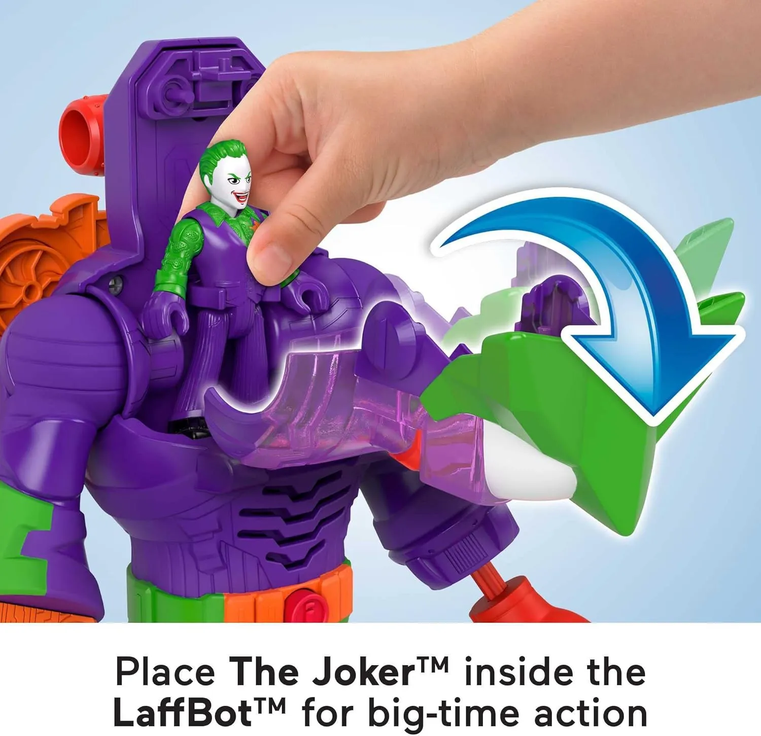 Fisher-Price Imaginext DC Super Friends Robot Toy, The Joker Insider & LaffBot 12-Inch with Lights Sounds & Figure for Kids Ages 3  Years