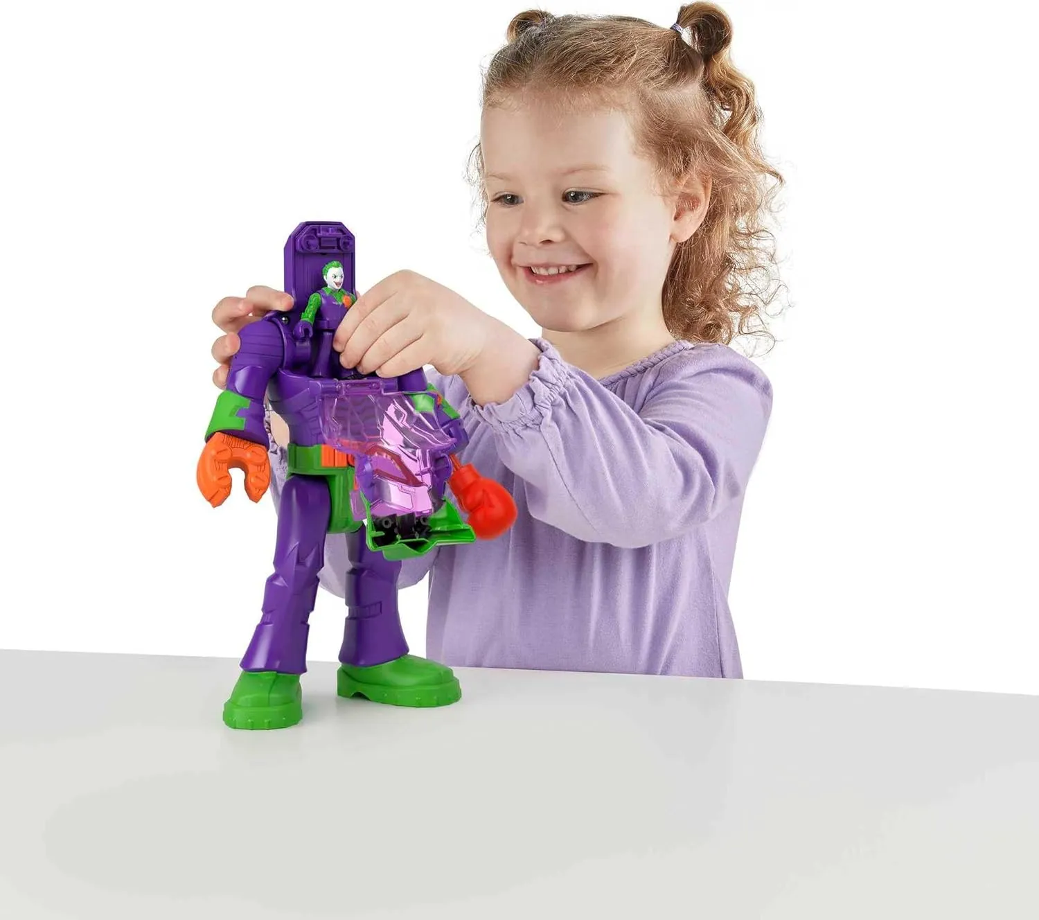 Fisher-Price Imaginext DC Super Friends Robot Toy, The Joker Insider & LaffBot 12-Inch with Lights Sounds & Figure for Kids Ages 3  Years