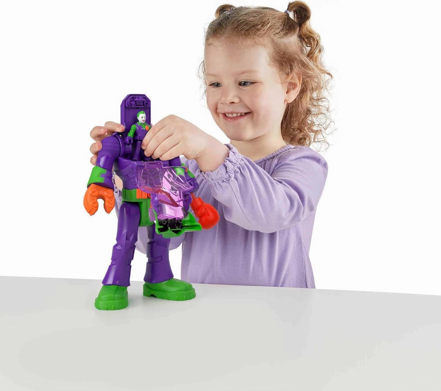 Fisher-Price Imaginext DC Super Friends Robot Toy, The Joker Insider & LaffBot 12-Inch with Lights Sounds & Figure for Kids Ages 3  Years