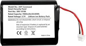 FITHOOD P/N 300-10186 Lithium ion Battery Compatible with ADT Panel ADT Command Smart Security Panel Honeywell Pro 7 AI05-2 AIO7-1 AIO7-2