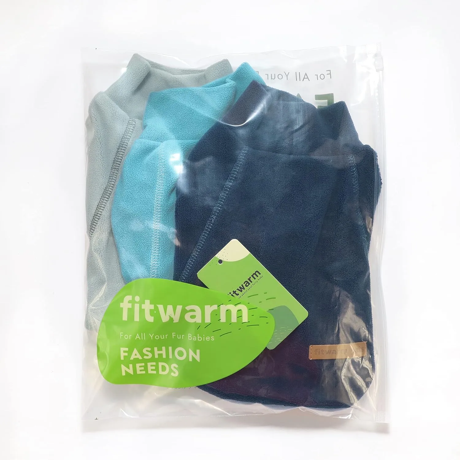 Fitwarm 3 Pack Classic Fleece Dog Sweater, Turtleneck Dog Sweatshirt, Dog Winter Clothes for Small Dogs Boy Girl, Pet Pullover Jumper, Cat Apparel, Blue, Grey, Navy, XL