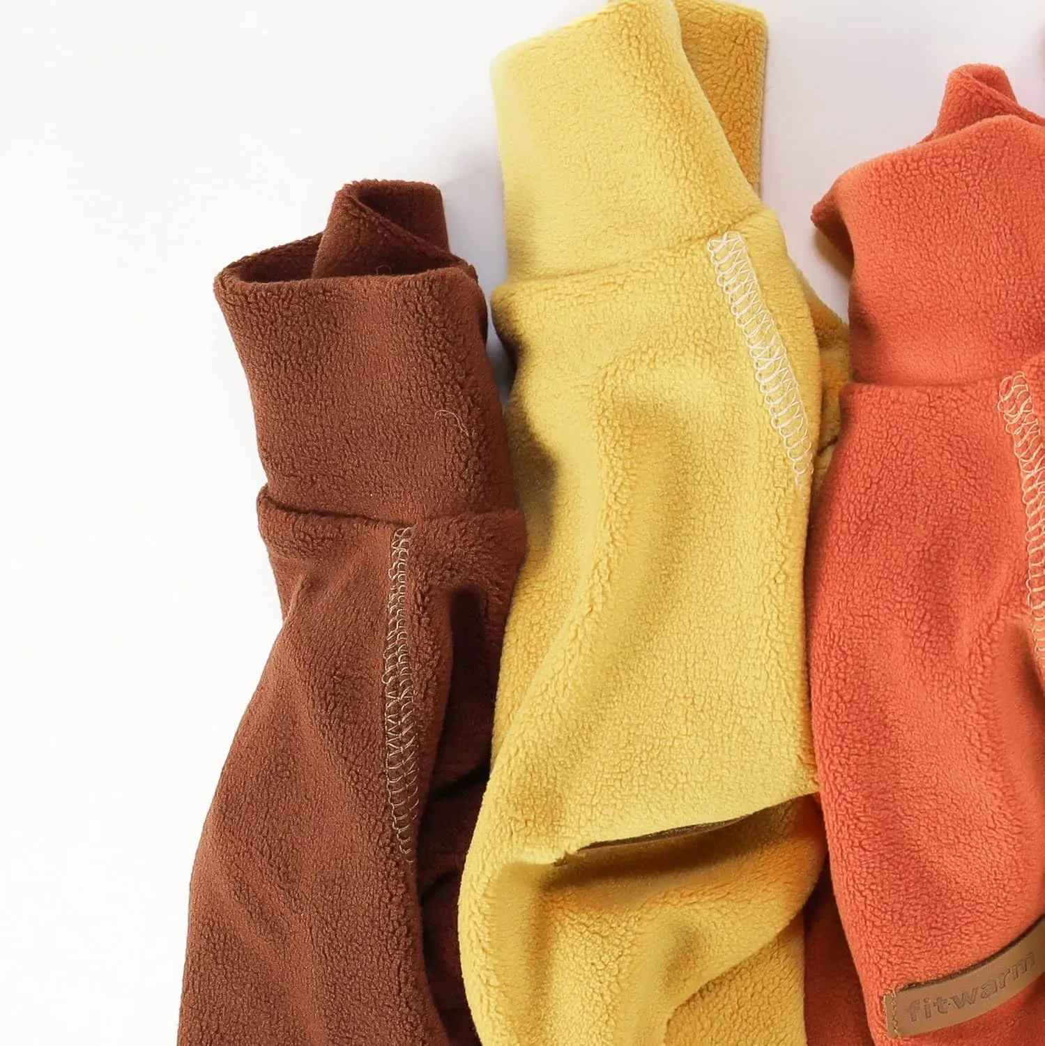 Fitwarm 3 Pack Classic Fleece Dog Sweater, Turtleneck Dog Sweatshirt, Dog Winter Clothes for Small Dogs Boy Girl, Pet Pullover Jumper, Cat Apparel, Orange, Yellow, Coffee, XL