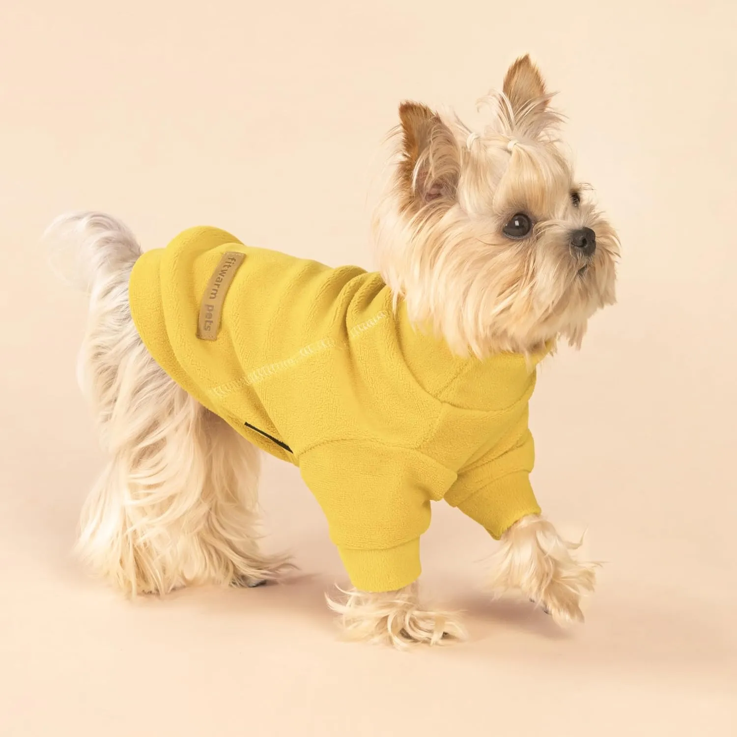 Fitwarm 3 Pack Classic Fleece Dog Sweater, Turtleneck Dog Sweatshirt, Dog Winter Clothes for Small Dogs Boy Girl, Pet Pullover Jumper, Cat Apparel, Orange, Yellow, Coffee, XL