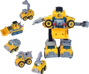 Five-in-one Take Apart Assembly Truck Toys Set Engineering Robot Vehicles Toy