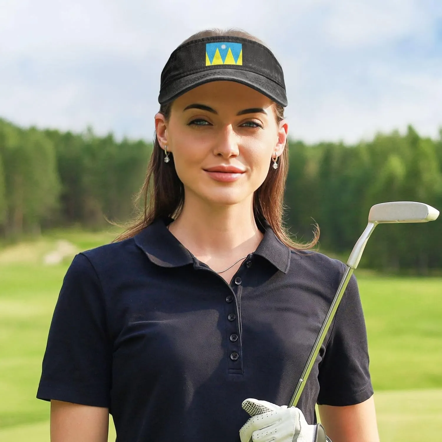 Flag of Villa Park, Denver Sun Visor Hats Adjustable Baseball Cap for Women Men Sun Hat Golf Caps