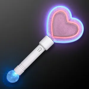 Flashing LED Heart Rave Toy Light Up Wand (Set of 12)