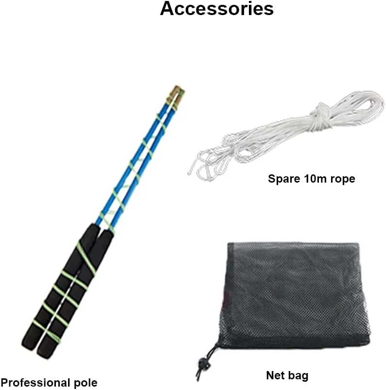 Flashing Triple Bearing Diabolo, Soft Rubber Yoyo Set, with 1 x Diabolo, 1 x Spare 10m Rope, 2 x Professional Poles, 1 x Net Bag, for Beginners & Experienced Players (Green)