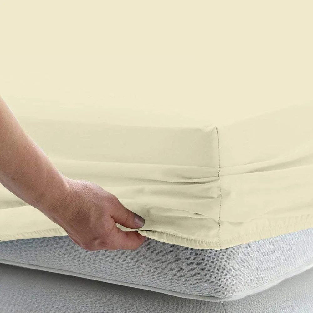 Flex Top King Fitted Sheet for Sleep Number Bed - Half Split King, 34" Split, Fits Up to 15" Deep Mattress - Ivory
