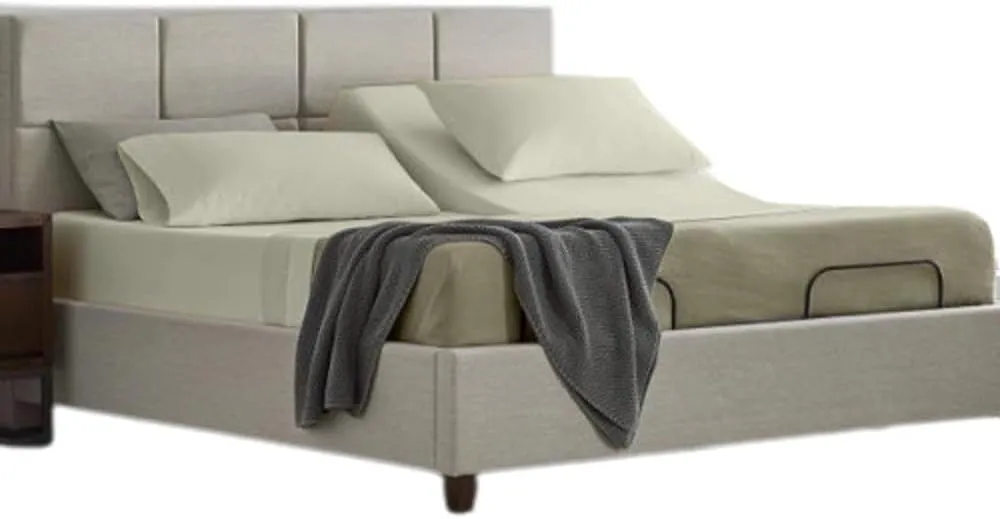 Flex Top King Fitted Sheet for Sleep Number Bed - Half Split King, 34" Split, Fits Up to 15" Deep Mattress - Ivory