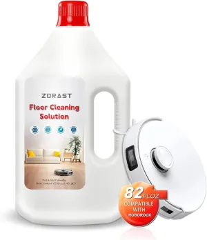 Floor Cleaning Solution, 82 Fl Oz, Compatible with All Roborock Mopping Robots (S7, S8, Qrevo, Q7, Q8 series),Deep Streak Cleans for Multiple Hard Floors,Low-Foam Delivers Clog Free Stain-Busting