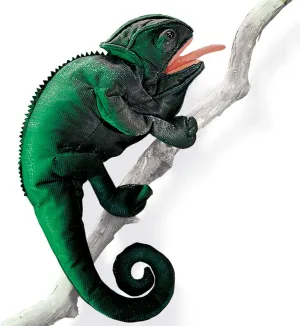Folkmanis Chameleon Hand Puppet, Dark Green