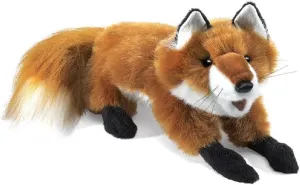 Folkmanis Small Red Fox Hand Puppet, Red, White, Black
