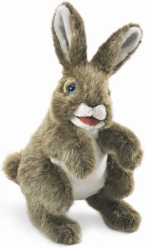 Folkmanis Hare Hand Puppet,Brown; Gray; White,1 ea