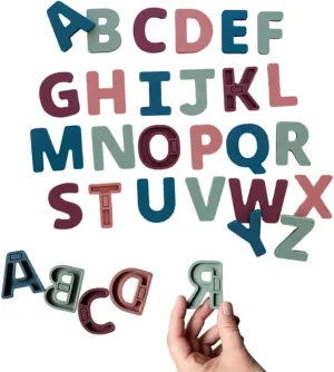 Food-Grade Silicone Uppercase ABC Magnetic Alphabet Letters - 26 PCS Educational Multicolor Alphabet Fridge Magnets for Toddlers 1-3 - Magnetic Letters for Classroom Learning