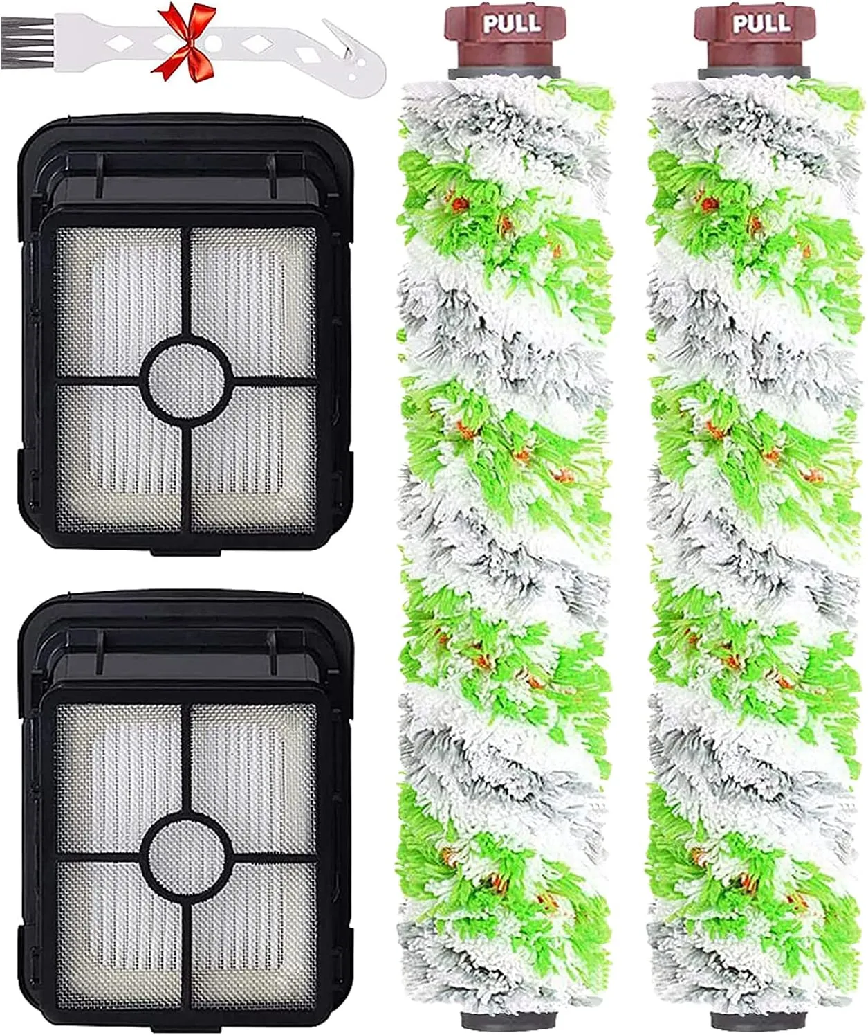 for Bissell CrossWave Pet Pro 2306A CrossWave 1785 Series Replacement Parts 2 Pack 2460 Multi-Surface Pet Pro Cleaner Brush Rolls Tangle-Free 2 Pack 1866 Vacuum Filters Part 1613568 1608684