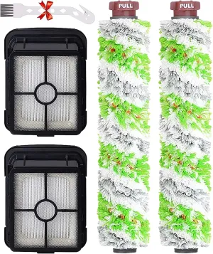 for Bissell CrossWave Pet Pro 2306A CrossWave 1785 Series Replacement Parts 2 Pack 2460 Multi-Surface Pet Pro Cleaner Brush Rolls Tangle-Free 2 Pack 1866 Vacuum Filters Part 1613568 1608684