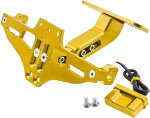 FOR BUELL XB12R XB 12R 2003-2023 2022 2021 Adjustable With Light Motorcycle License Number Plate Holder Mount Motorcycle(Gold)