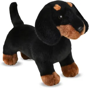 Forest & Twelfth 12” Standing Dachshund Plush Dog Stuffed Animals Realistic Stuffed Animal Pet Replicas for Kids and Pet Lovers - Perfect Pet Substitute and Educational Tool