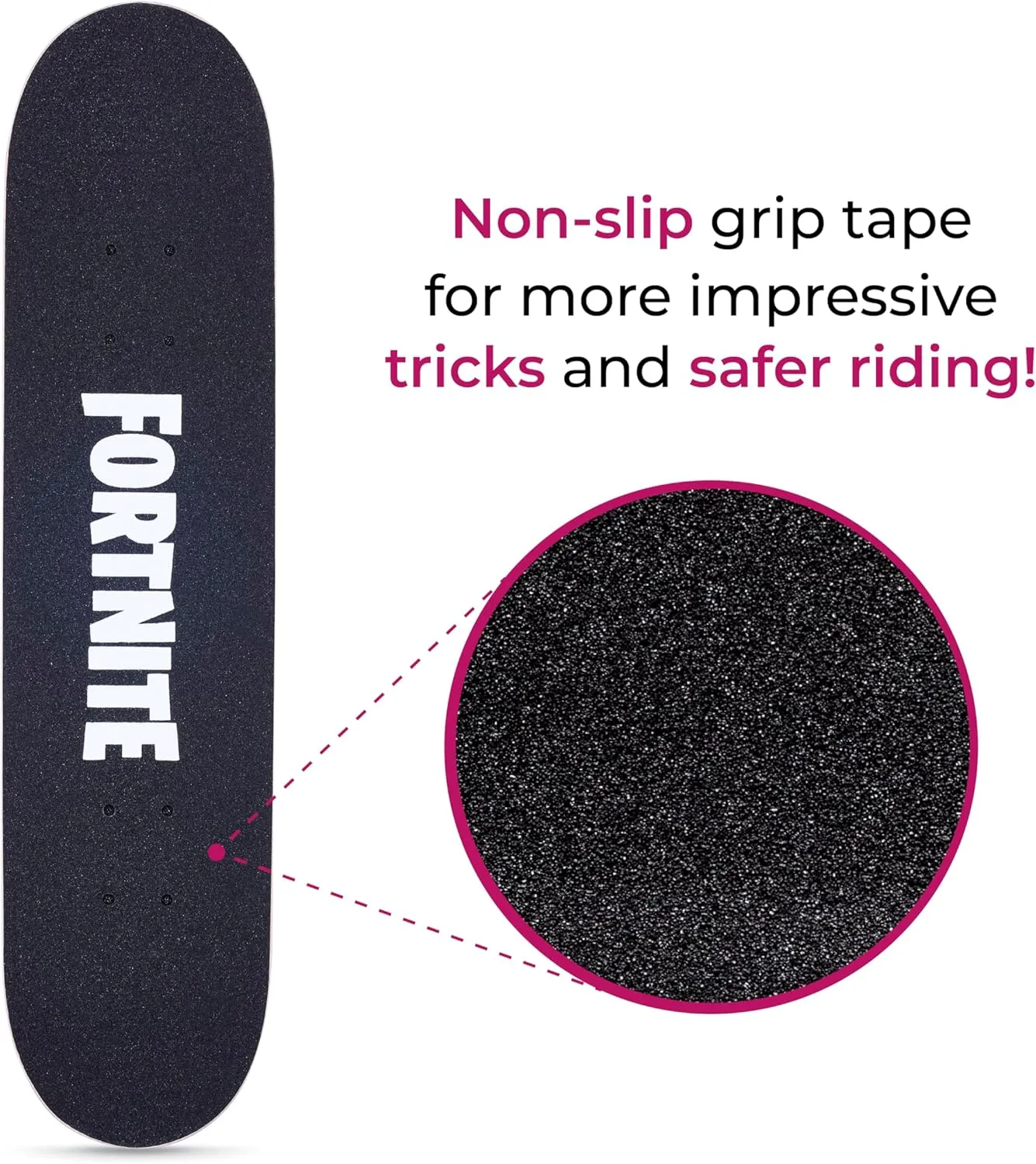 Fortnite 31" Skateboard - Cruiser Skateboard with Printed Graphic Grip Tape, ABEC-5 Bearings, Durable Deck & Smooth Wheels, Great for Teens