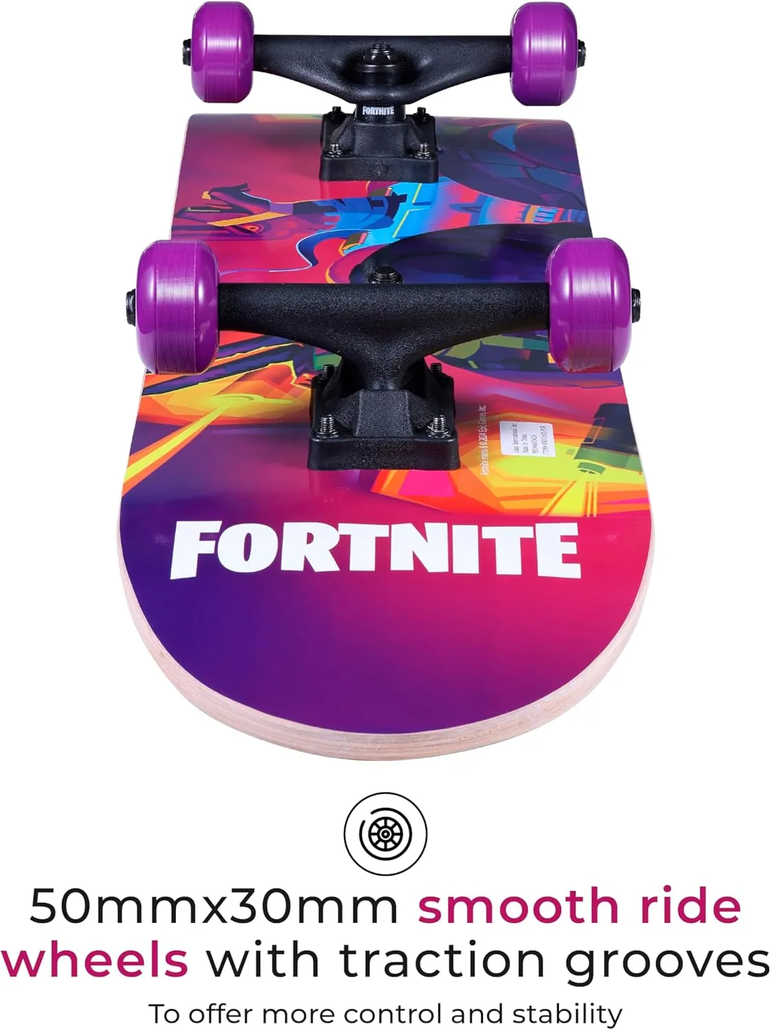 Fortnite 31" Skateboard - Cruiser Skateboard with Printed Graphic Grip Tape, ABEC-5 Bearings, Durable Deck & Smooth Wheels, Great for Teens