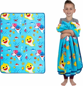 Franco - AT0468 Kids Bedding Super Soft Plush Throw Blanket, 46" x 60" Twin Size, Baby Shark