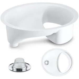 Frienda Urine Diverter Privy Complete Urine Separator with Stainless Steel Sink Lid for Compost Toilets, White