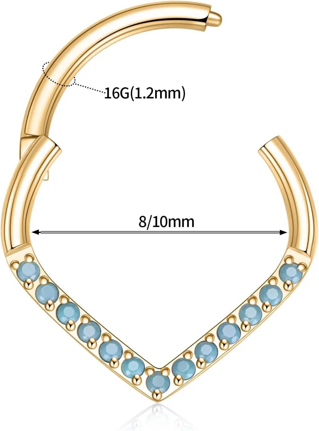 FUNLMO 316L Surgical Steel Septum Ring Teardrop Daith Tragus Helix Rook Conch Piercing Jewelry Cartilage Hoop Earring Hinged Nose Ring