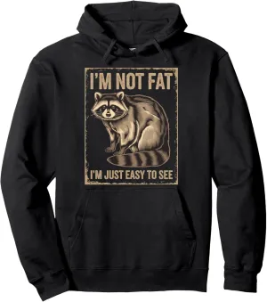 Funny Raccoon Chubby Animal Humor Cozy Lazy Pullover Hoodie