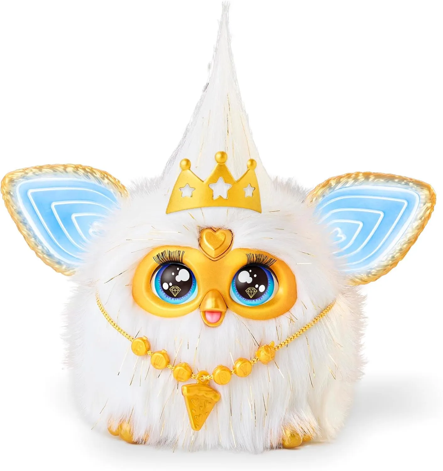 Furby Gold Glam Interactive Plush Toys for 6 Year Old Girls & Boys & Up, Voice Activated Animatronic, Speaks English & Furbish, White (Amazon Exclusive)