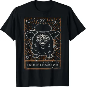 Furby Halloween Celestial Tarot Card Trouble Maker Outline T-Shirt