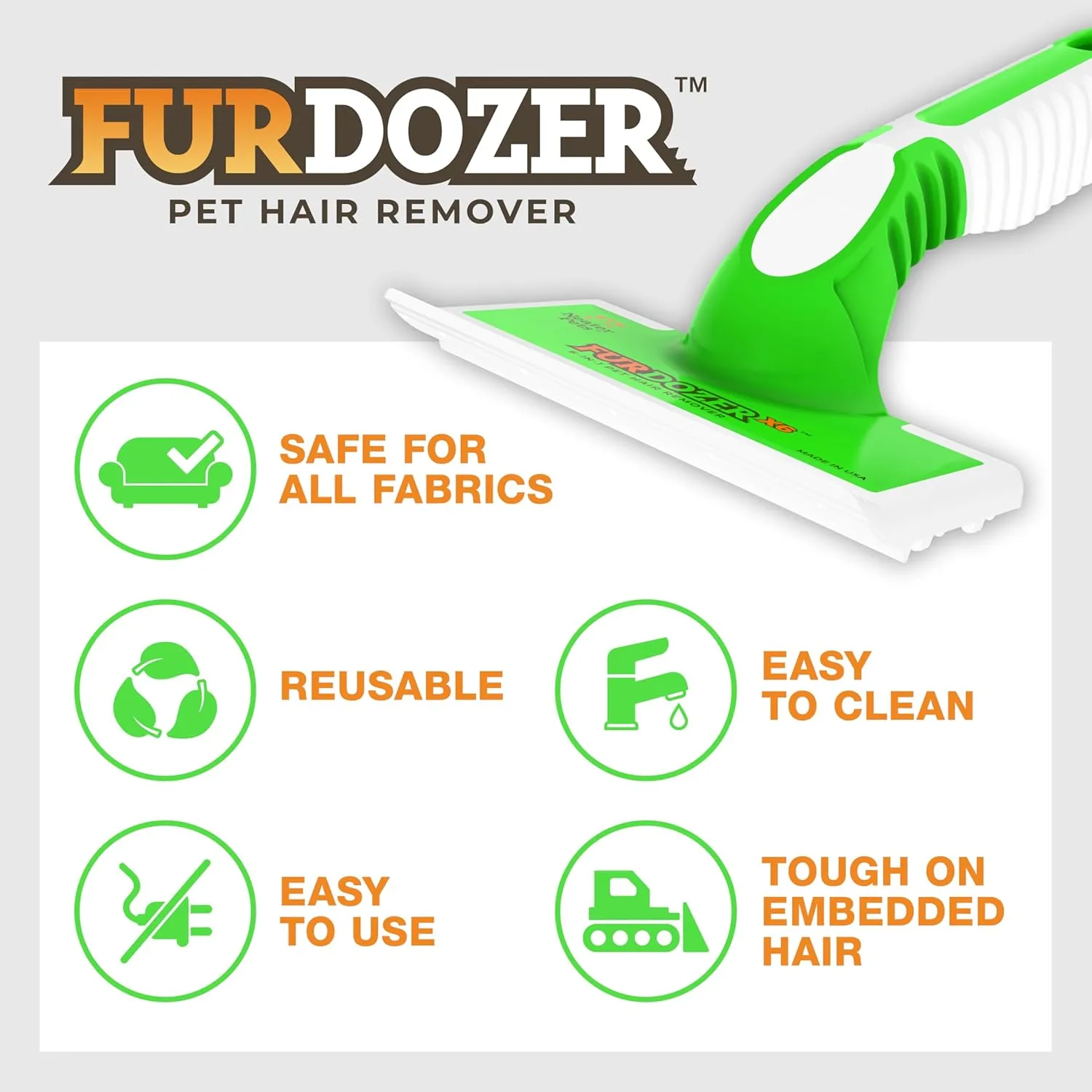 FurDozer X6 & X3 Pet Hair Remover & Auto Detailing Tool Bundle - Cat & Dog Hair Remover for Carpets, Car Interiors, Couches, Bedding, & Furniture - Reusable Pet Hair Removal Tool for Fur & Lint