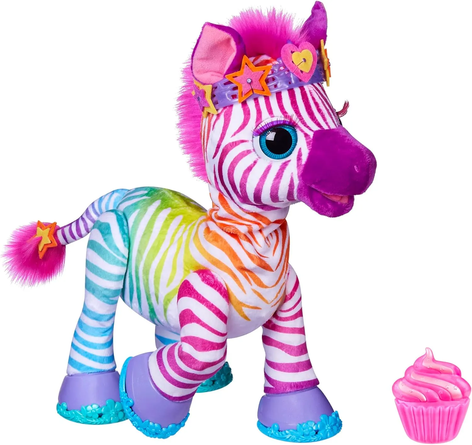 furReal My Rainbow Zebra Electronic Pet Toy with 80  Sounds, 20 Accessories - For 4  Year Old Girls and Boys