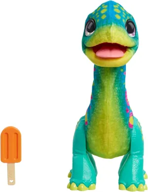 furReal Snackin’ Sam the Bronto Interactive Toy 11-inch Plush with Motions and Sounds, Kids Toys for Ages 4 Up by Just Play