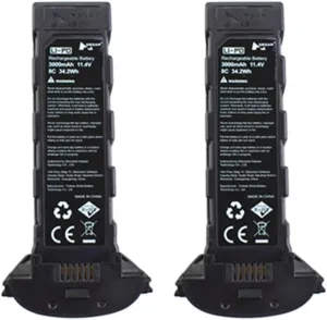 Fytoo Accessories 2PCS 11.4V 3000mah Lithium Battery for Hubsan H117S Zino Pro Brushless Four-axis Aircraft Accessories Drone Battery Black