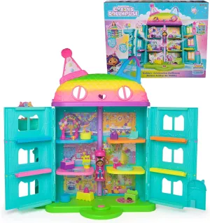 Gabby's Dollhouse, 14 Pc Celebration Dollhouse, 25-Inches Tall, with Toy Figures, Doll House Furniture & 10 Sounds, Kids Toys for Girls & Boys Ages 3 