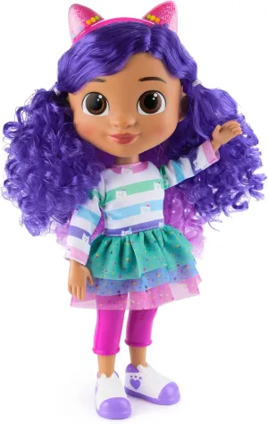 Gabby's Dollhouse, Sing & Celebrate Gabby Girl Doll, 13-Inches Tall with Sound Effects & Reversible Cat Ears, Kids Toys for Girls & Boys Ages 3 