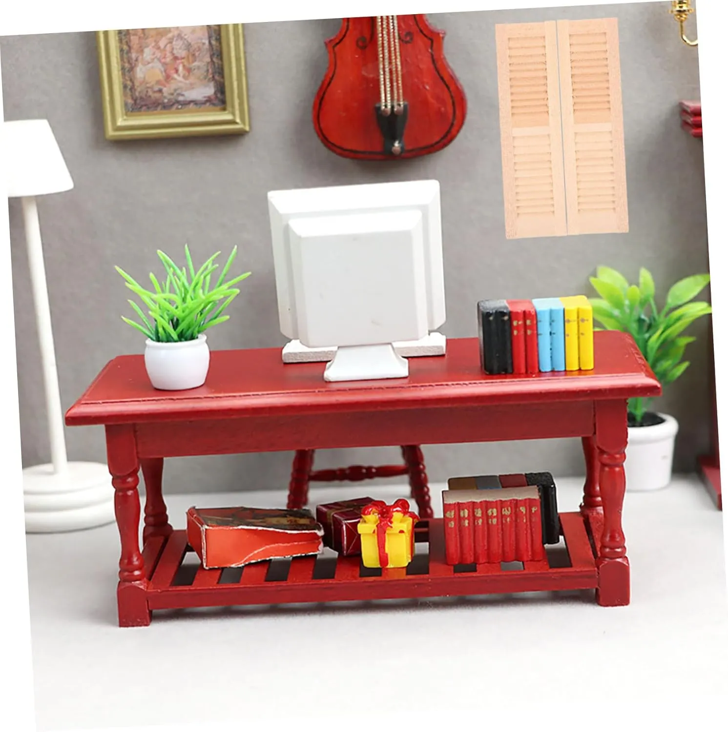 GALPADA 4sets Wooden Miniature Shutters for Dollhouses Tiny House Ornaments Cute Furniture Decor Design for Bedroom and DIY Projects 2pcs*4