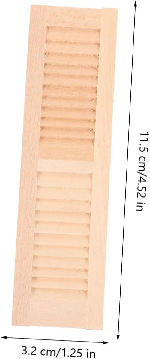 GALPADA 4sets Wooden Miniature Shutters for Dollhouses Tiny House Ornaments Cute Furniture Decor Design for Bedroom and DIY Projects 2pcs*4
