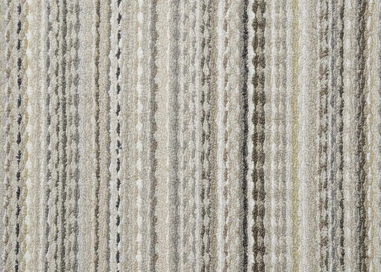 Garland Rug Carnival Stripe Non-Slip Recycled 3' x 8' Random Earthtone Stripes Area Rug – Modern, Stain-Resistant, Ideal for Living Rooms & High-Traffic Areas