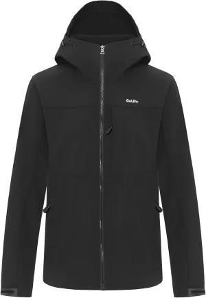 Gash Hao Mens Lightweight Softshell Waterproof Jacket Hooded Fleece Lined Warm Rain Hiking Outdoor Jacket Windbreaker