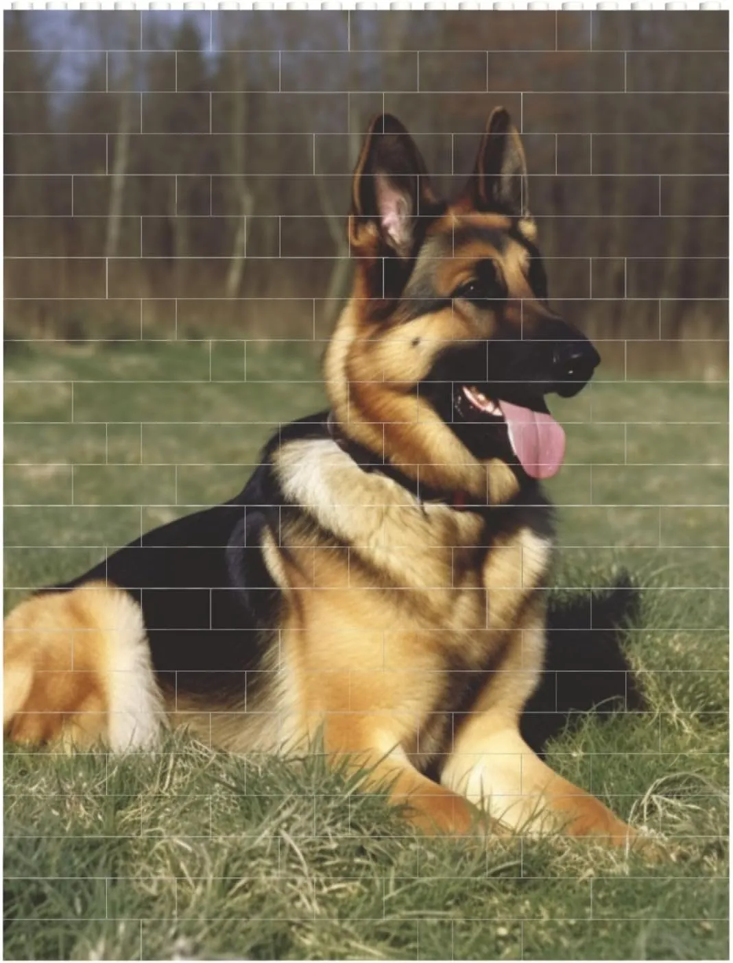 German Shepherd Dog Building Block Puzzle Personalized Building Bricks Block Puzzle Building Family Keepsake DIY Brick Block Puzzles Valentine's Day Gifts for Home Decor Brick Puzzle