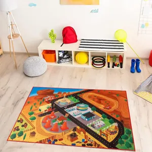 Gertmenian Disney Rug Pixar Boys Girls Childrens Bedroom Decor Kids Home Play Room Mat Bedding Games Area Carpet, 3x5 Small, Red 3X Toy Car Lightning McQueen   Mater   Cruz