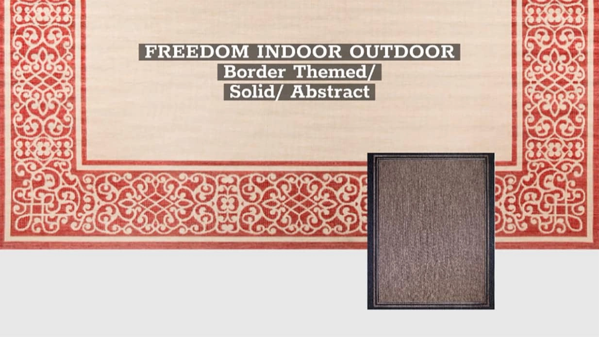 Gertmenian Indoor Outdoor Classic Flatweave Area Rug, Stain & UV Resistant Carpet, Deck, Patio, Poolside & Mudroom, 8x10 Ft Large, Border, Black Tan, 21515