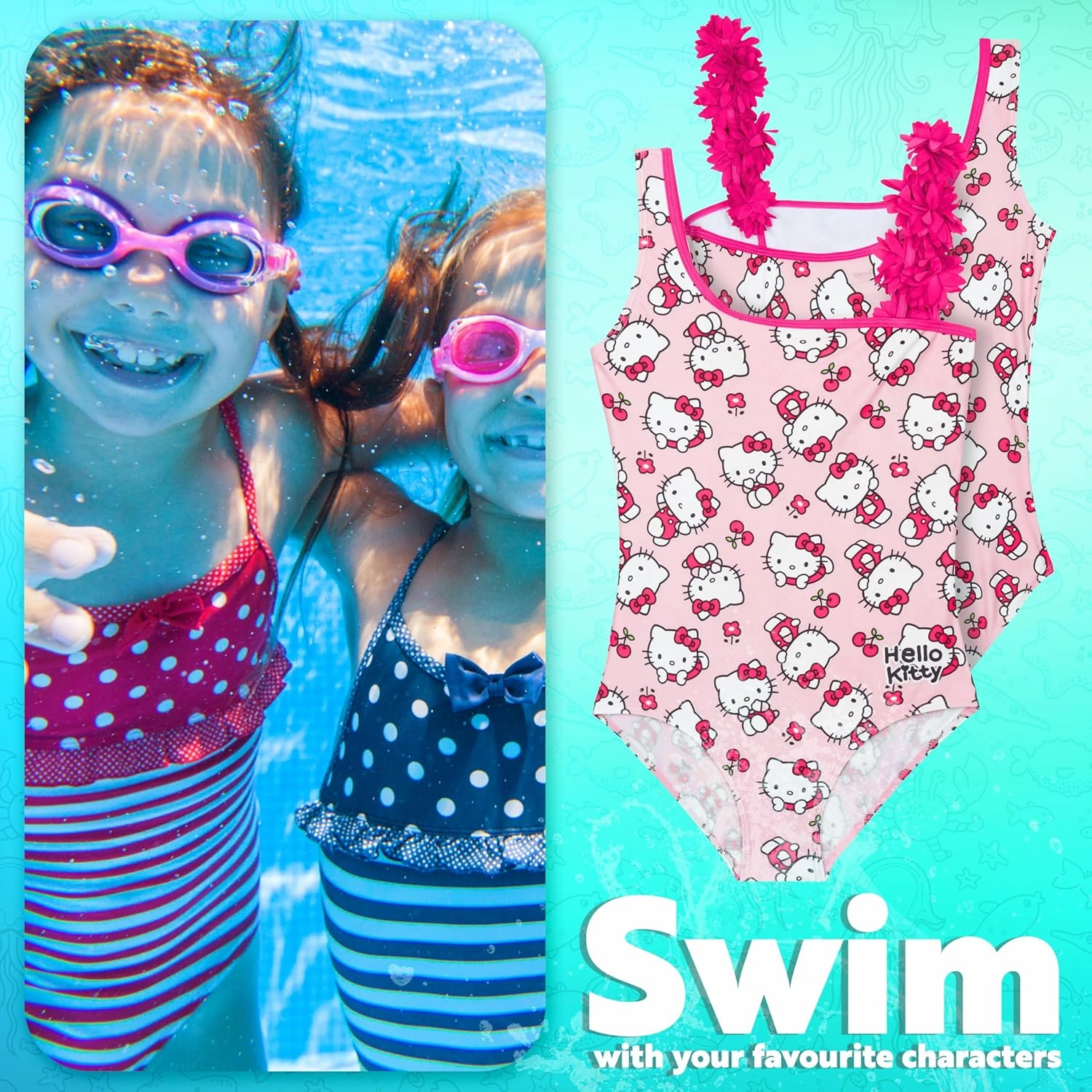 Get Trend One Piece Swimsuit for Girls Teens Kawaii Bathing Suit Cute Swim Suit Swimwear