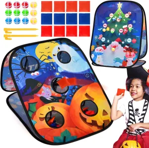 Gifts for Toddler, 32in Large Bean Bag Toss Game Set with 30pcs, for Christmas Game Family Game Night, Outdoor Toys for Toddlers Ages 2 3 4 5 6 7 Year Old